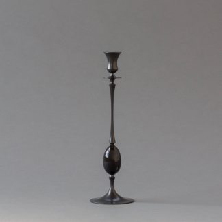 E.R. Butler Oxidized Bronze Candlestick with Buffalo Horn