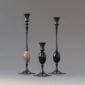 E.R. Butler Oxidized Bronze Candlestick with Ox Horn