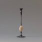 E.R. Butler Oxidized Bronze Candlestick with Ox Horn