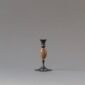 E.R. Butler Oxidized Bronze Candlestick with Ox Horn