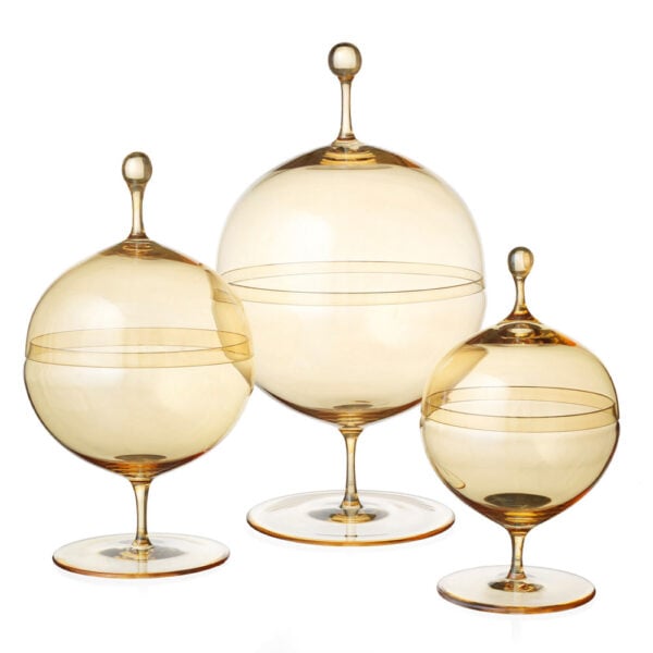 Lobmeyr Crystal Candy Dishes in Gold Lustre | Kneen & Co
