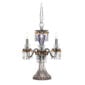 Saint-Louis Crystal Arlequin Three-Light Electric Candelabra Dark Blue and Black