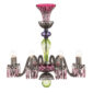 Saint-Louis Crystal Arlequin Eight-Light Chandelier Amethyst and Chartreuse