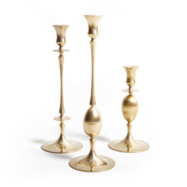 E.R. Butler Biedermeier Burnished Brass Candlesticks E.R. Butler Biedermeier Burnished Brass Candlesticks