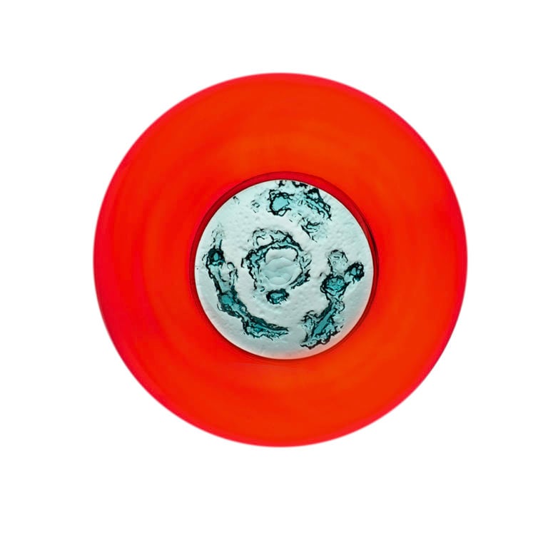Venini Piatto di Tapio Red/Aquamarine