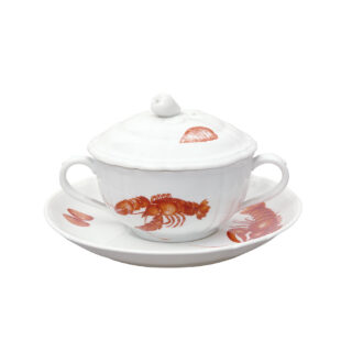 Nymphenburg Mare Nostrum Soup Cup With Saucer And Lid