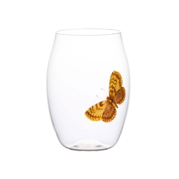 Lobmeyr Balloon Tumbler Convex With Painted Butterflies B Lobmeyr Balloon Tumbler Convex With Painted Butterflies B
