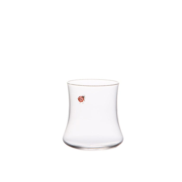 Lobmeyr Balloon Shot Glass With Painted Insect Lobmeyr Balloon Shot Glass With Painted Insect