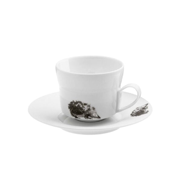 Hering Berlin Piqueur Cappuccino Cup And Saucer Hedgehogs