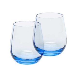 Moser Optic Double Old Fashioned Aquamarine (Set of 2)