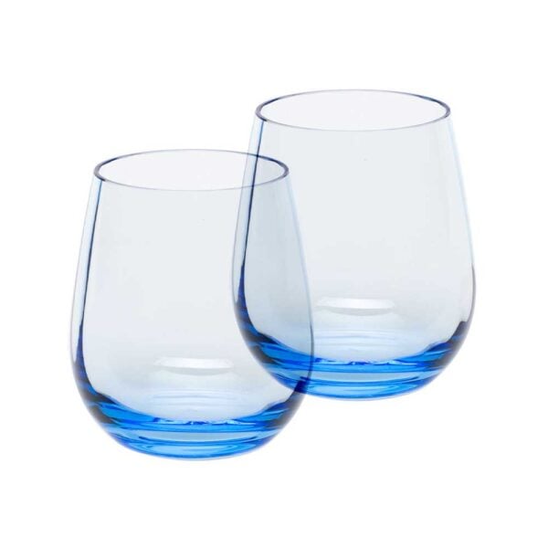 Moser Optic Double Old Fashioned Aquamarine (Set of 2)