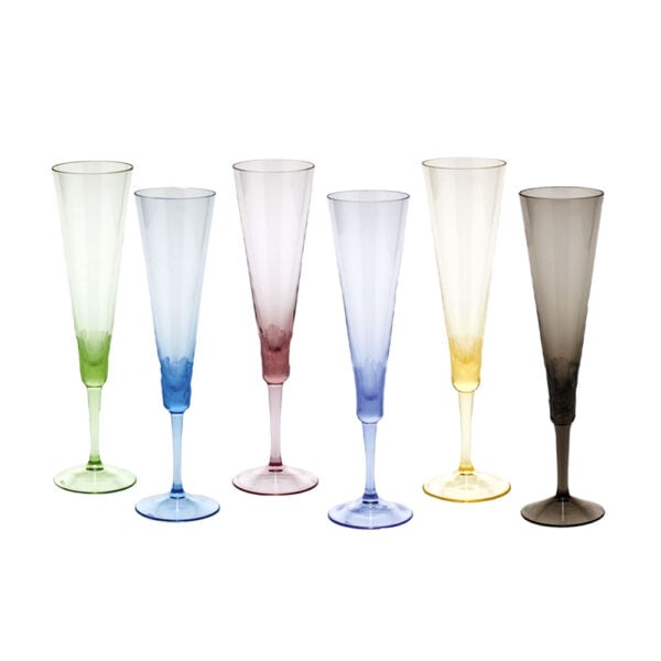 Moser Pebbles Champagne Flutes