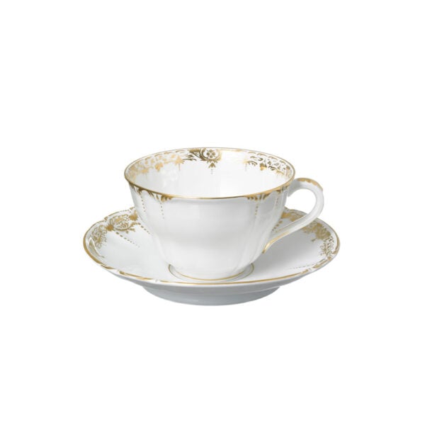 Nymphenburg Brokat Gold Tea Cup And Saucer