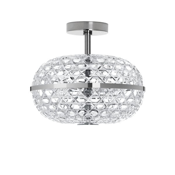 Saint-Louis Royal Double Ceiling Light with Chrome Finish Profile View Saint-Louis Royal Double Ceiling Light with Chrome Finish Profile View