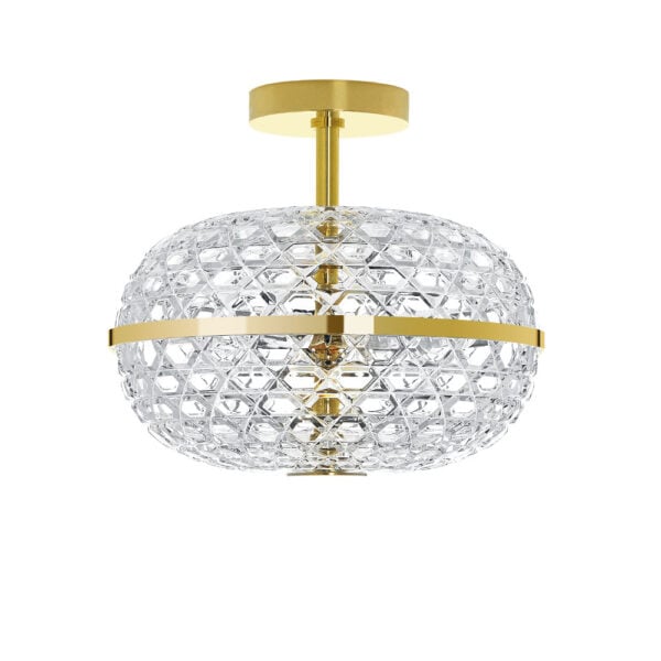 Saint-Louis Royal Double Ceiling Light with Gold Finish Profile View