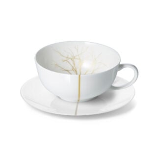 Dibbern Golden Forest Low Tea Cup and Saucer