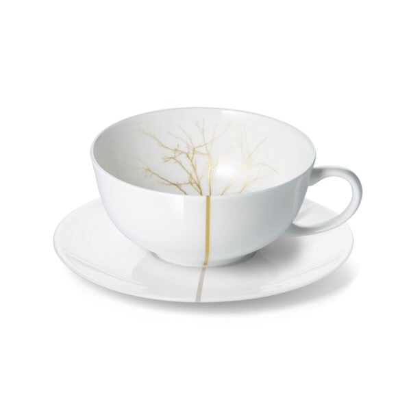 Dibbern Golden Forest Low Tea Cup and Saucer