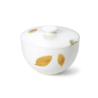 Dibbern Gold Leaf Sugar Bowl with Lid