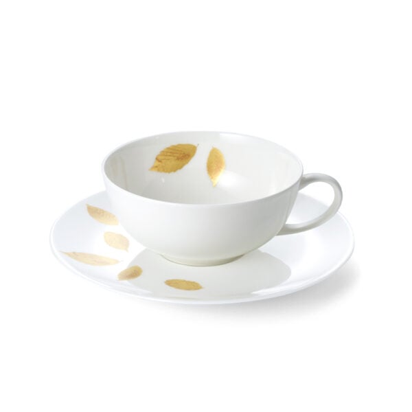 Dibbern Gold Leaf Tea Cup and Saucer