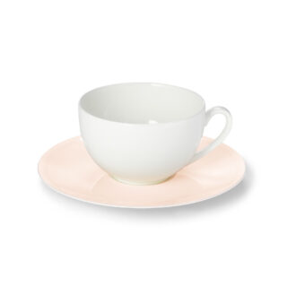 Dibbern Pastell Round Tea Cup with Powder Pink Saucer