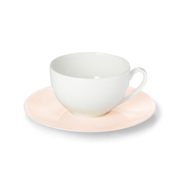 Dibbern Pastell Round Tea Cup with Powder Pink Saucer