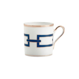 Ginori 1735 Catene Blue Coffee Cup and Saucer
