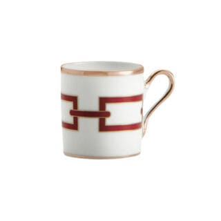 Ginori 1735 Catene Red Coffee Cup and Saucer