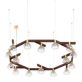 Saint-Louis Folia 16-Light Chandelier Dark Ash Suspension
