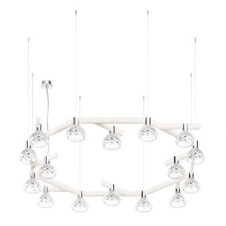 Saint-Louis Folia 16-Light Chandelier White Ash Suspension