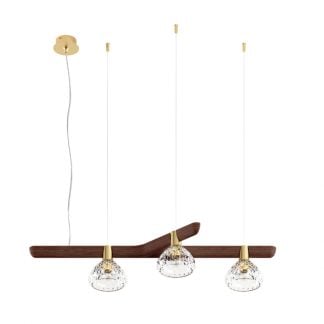 Saint-Louis Folia Three-Light Chandelier Dark Ash