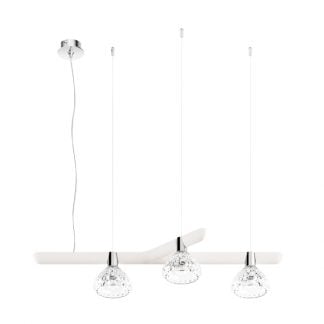 Saint-Louis Folia Three-light Chandelier Left White Ash Suspension