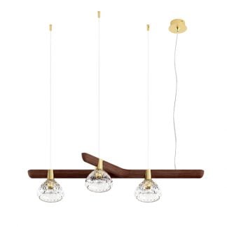 Saint-Louis Folia Three Light Pendant Right Dark Ash