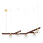 Saint-Louis Folia Five Light 45° Dark Ash Suspension