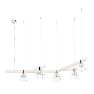 Saint-Louis Folia Five-light Chandelier White Ash Suspension