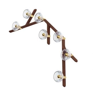 Saint-Louis Folia Seven Light Pendant 45° Dark Ash Profile