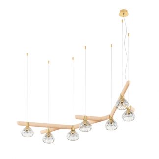 Saint-Louis Folia Seven-light Chandelier Clear Ash Suspension