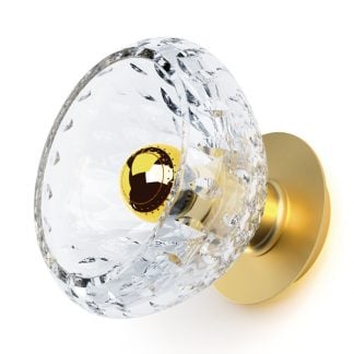 Saint-Louis Folia Crystal One-Light Sconce Brushed Brass