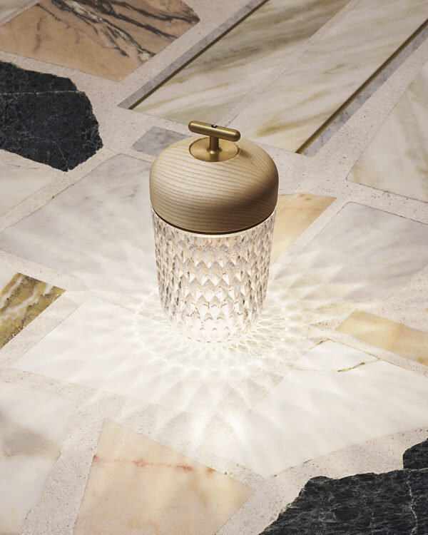 Saint-Louis Folia Portable Lamp Clear Ash