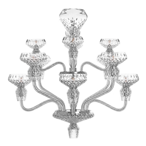 Saint-Louis Folia 12-Light Crystal Chandelier Chrome