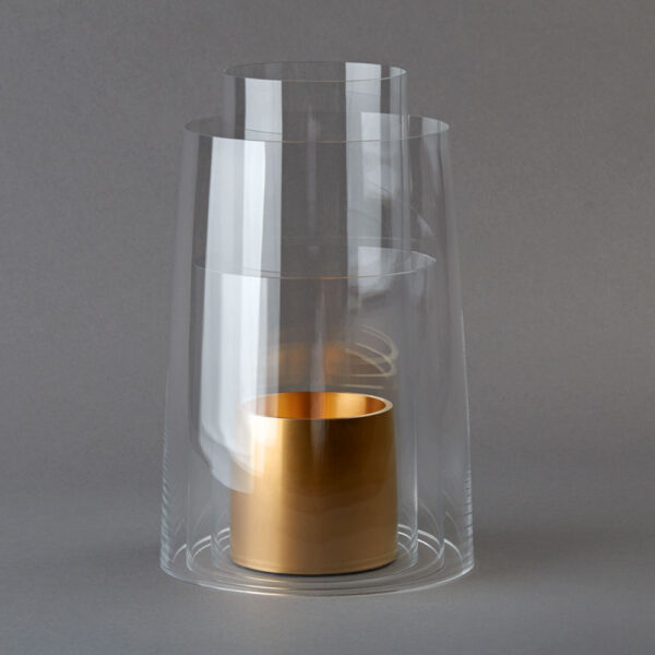E.R. Butler Deborah Ehrlich Large Hurricane with Satin Gold Holder E.R. Butler Deborah Ehrlich Large Hurricane with Satin Gold Holder
