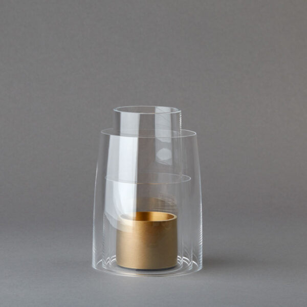 E.R. Butler Deborah Ehrlich Small Hurricane with Satin Brass Holder E.R. Butler Deborah Ehrlich Small Hurricane with Satin Brass Holder