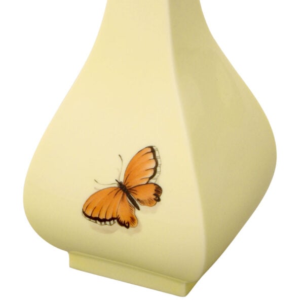Nymphenburg Butterfly Square Budvase Vanilla Detail View