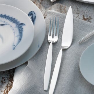 Robbe & Berking 12 flatware on white napkin