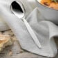 Robbe & Berking 12 spoon on wooden table with linen napkin