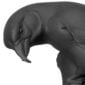 Nymphenburg Crossbill Bird Black Bisque Detail View