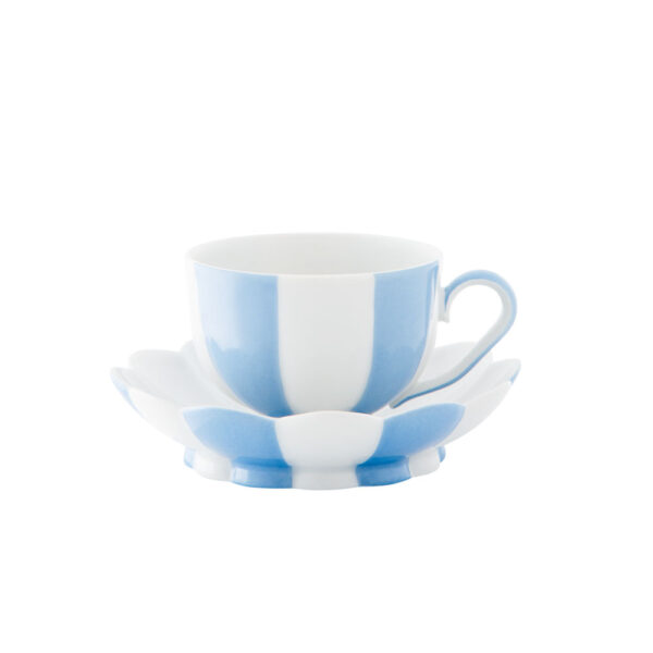 Augarten Melon Light Blue and White Espresso Cup and Saucer Augarten Melon Light Blue and White Espresso Cup and Saucer