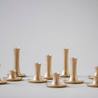E.R. Butler Fluted Candlesticks Burnished Brass