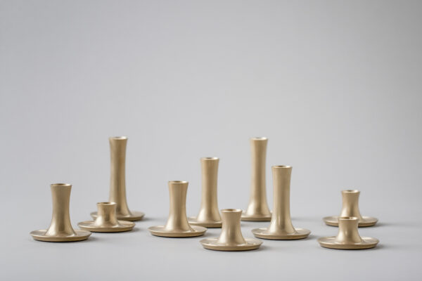 E.R. Butler Fluted Candlesticks Burnished Brass