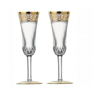 Set of 2 Saint-Louis Thistle Champagne Flutes