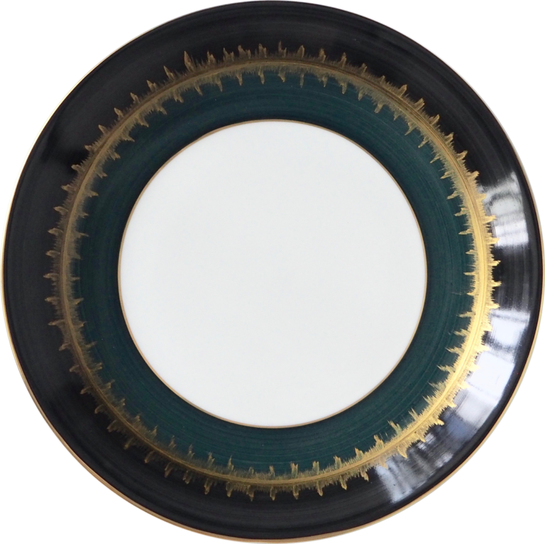 Marie Daage Aloe Plate in Black, Gold and Green